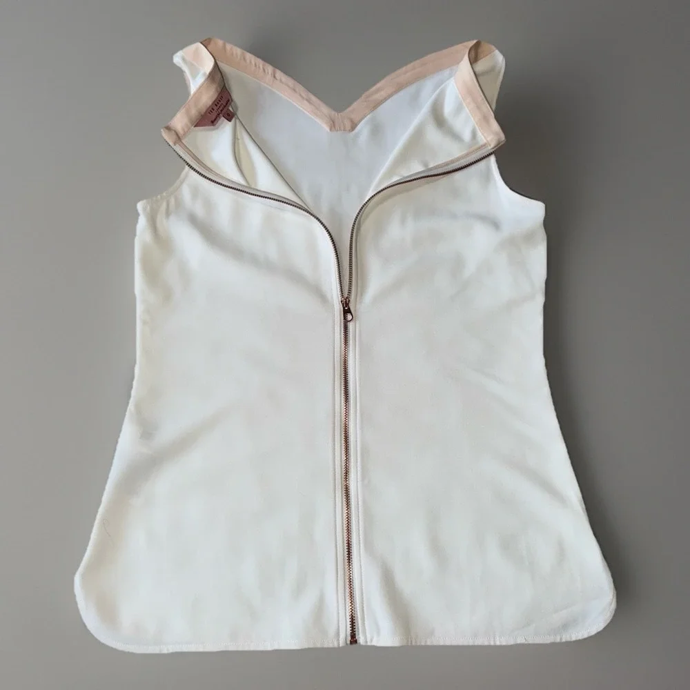 Ted Baker Tank Top Blouse Whiteโ Sleeveless Womens Size 0